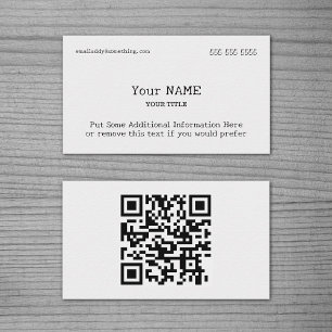 Carte de visite de code QR blanc de type tradition
