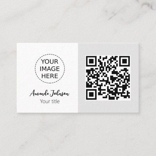 Carte de visite de code QR minimal avec votre logo (Devant)