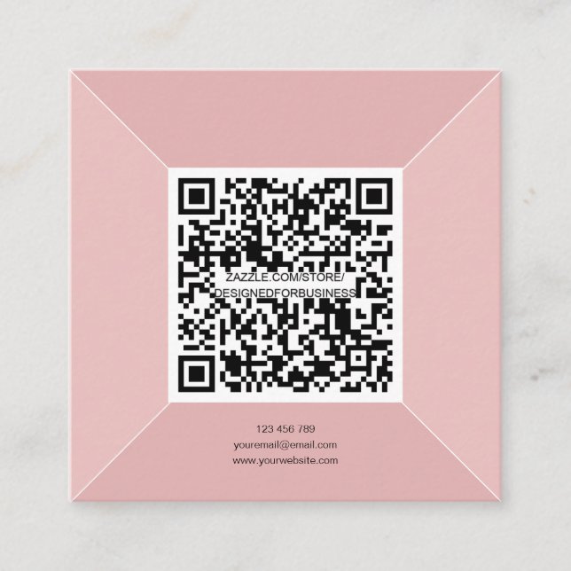 Carte de visite de code QR moderne, Simple Persona (Devant)