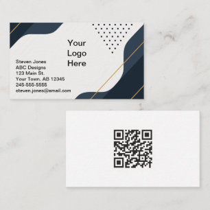 Carte de visite de code QR noir et gris abordable