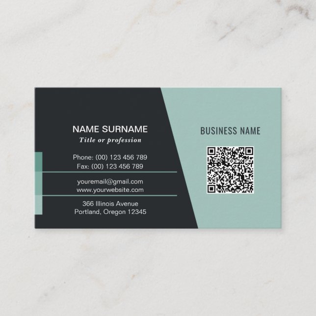Carte de visite de code QR pour professionnels (Devant)