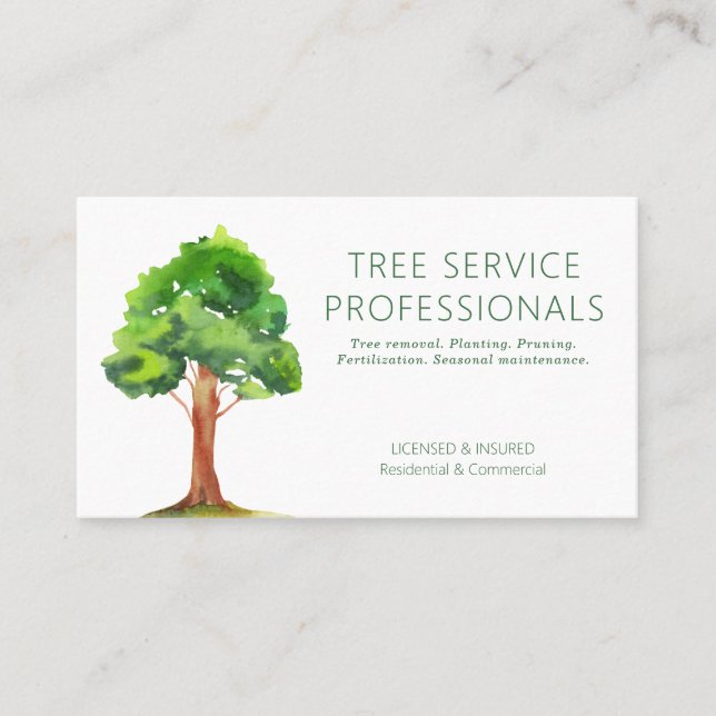 Carte de visite de code QR Professional Tree Servi (Devant)