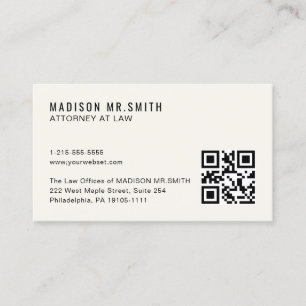 Carte de visite de code QR professionnel minimal