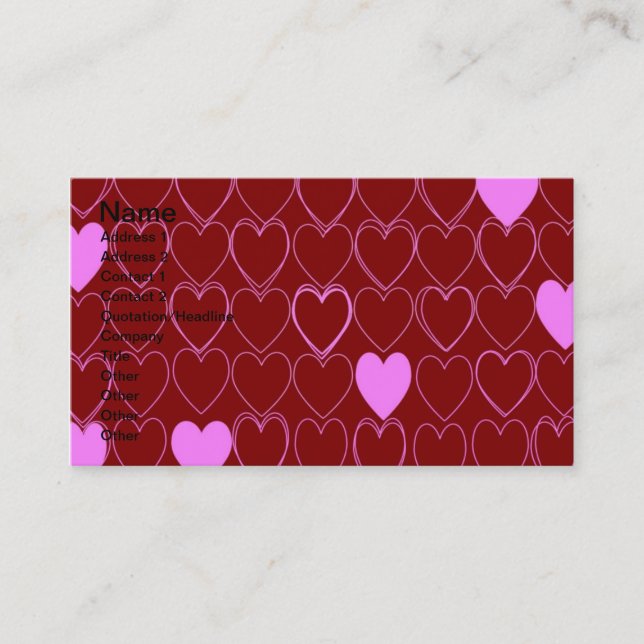 Carte de visite de coeur (Devant)