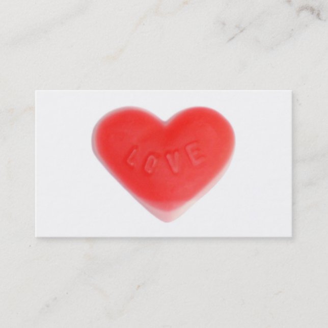 Carte de visite de coeur doux retour rouge (Devant)