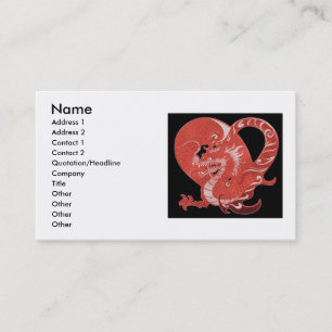 Carte de visite de coeur Dragon