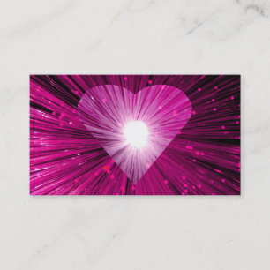 Carte de visite de coeur rose blanc