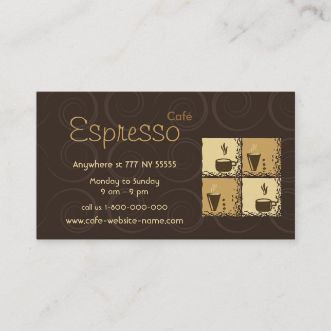 Carte de visite de Coffeeshop (Devant)