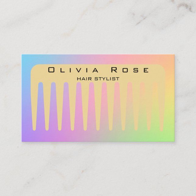 Carte de visite de coiffeur en or rose moderne (Devant)