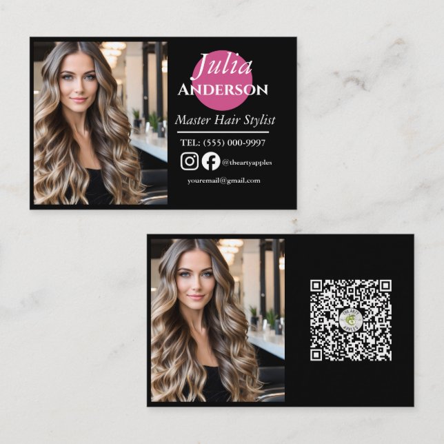Carte de visite de coiffeur : petite entreprise ph (Devant / Derrière)