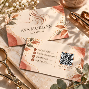 Carte de visite de coiffeur QR Code de réservation