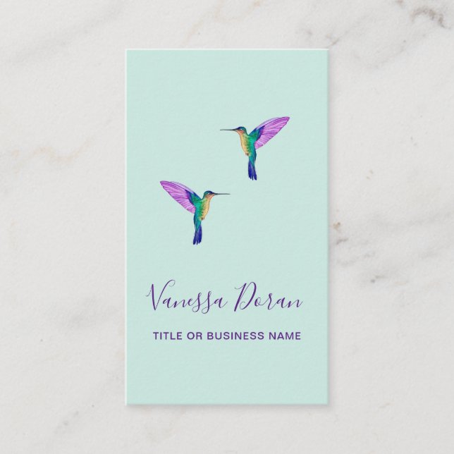 Carte de visite de colibris turquoise (Devant)