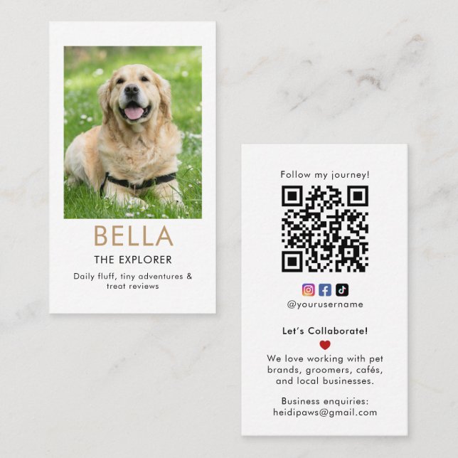 Carte de visite de collaborateur d'influenceur de  (Devant / Derrière)