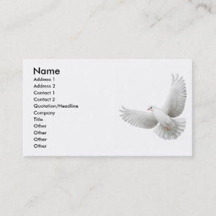 Carte de visite de colombe de paix