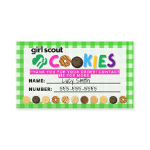 Carte de visite de commande de cookies scout