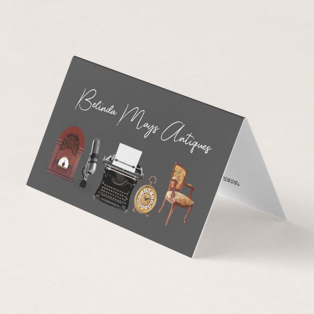 Carte de visite de commerçant de antiquités rétro  (Devant)