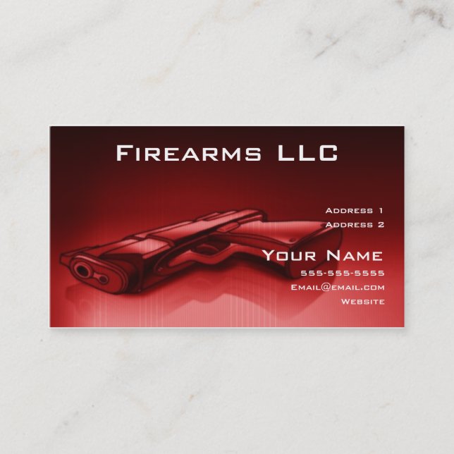 Carte de visite de commerçant en armes à feu (Devant)