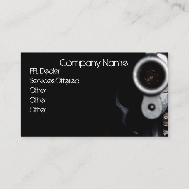 Carte de visite de commerçant FFL Revolver (Devant)