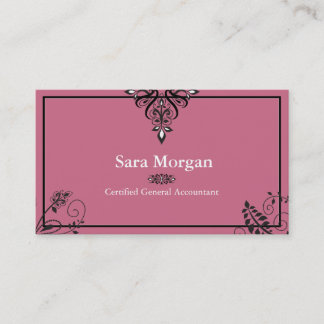 Carte de visite de comptabilité - élégant noir et