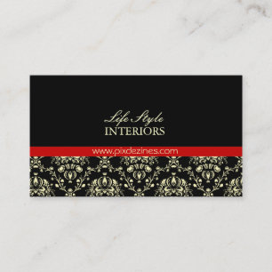 Carte de visite de concepteur d'intérieur, Damask