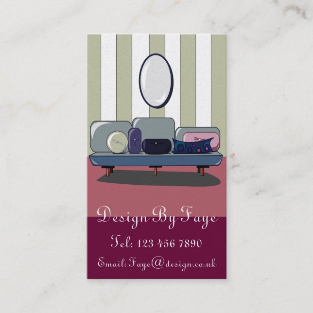 Carte de visite de concepteur d'intérieur ou de (Devant)