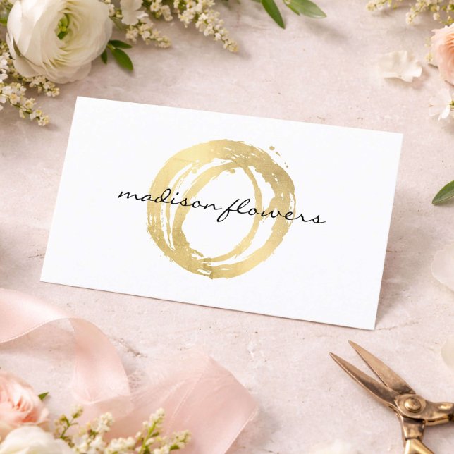 Carte de visite de concepteur floral Logo Cercle D (Créateur téléchargé)