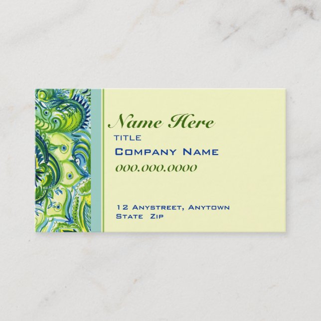 Carte de visite de conception d'aquarelle de (Devant)