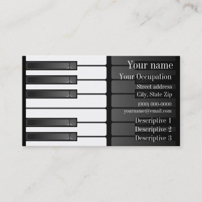 Carte de visite de conception de clavier noir en g (Devant)