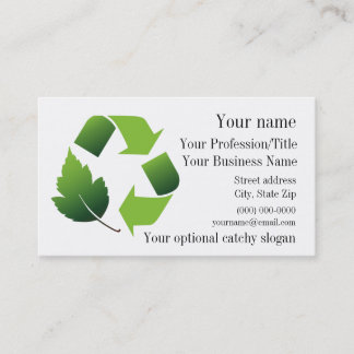 Carte de visite de conception de recyclage de l'en