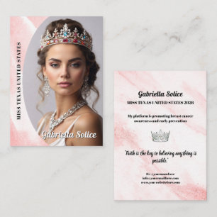 Carte de visite de concours Pink Ice Platform Prom
