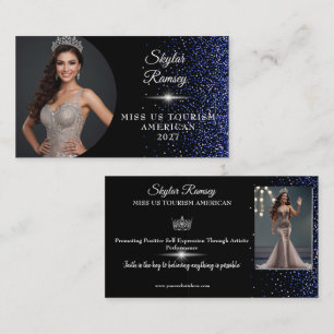 Carte de visite de concours Royal Blue Glitz