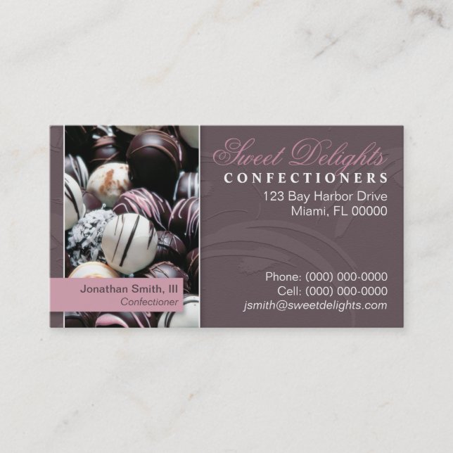 Carte de visite de confiseur (Devant)