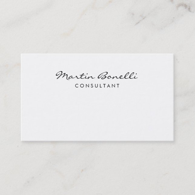 Carte de visite de conseil minimaliste blanc uniqu (Devant)