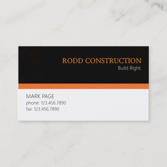 Carte de visite de construction de bâtiments profe (Devant)
