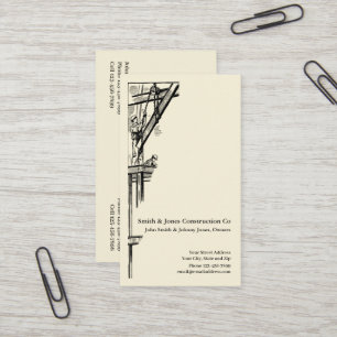 Carte de visite de construction de l'entrepreneur