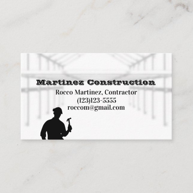 Carte de visite de construction minimal (Devant)