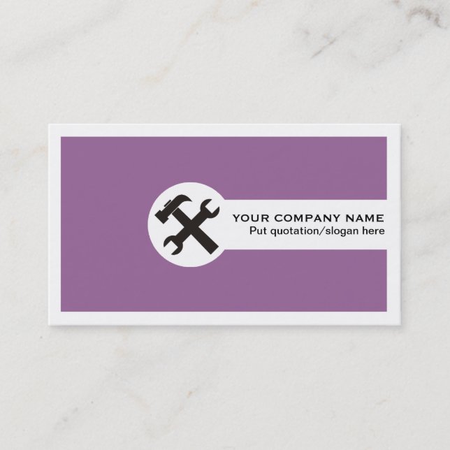 Carte de visite de construction-violet (Devant)