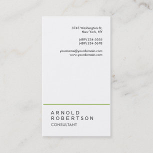 Carte de visite de consultant à la mode en blanc c