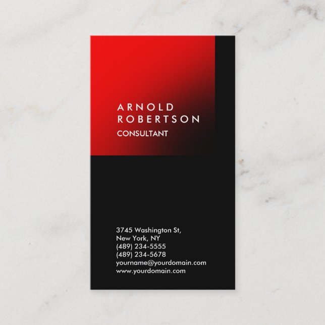 Carte de visite de consultant à tendance rouge rou (Devant)