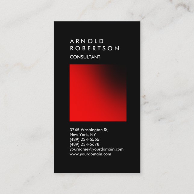 Carte de visite de consultant à tendance rouge rou (Devant)