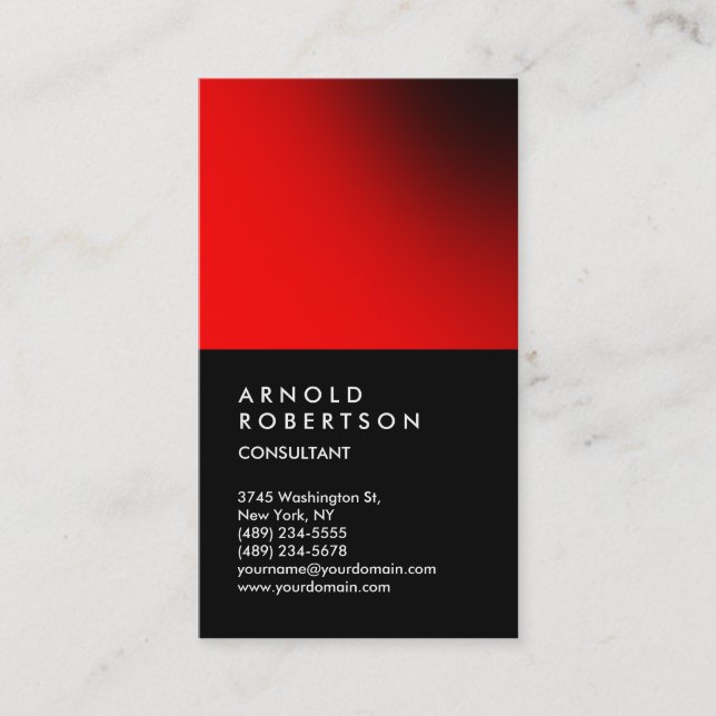 Carte de visite de consultant à tendance rouge rou (Devant)