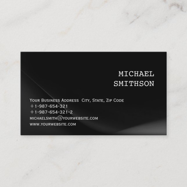 Carte de visite de consultant Black tendance (Devant)