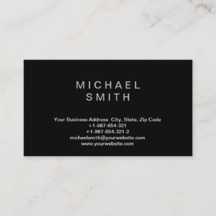 Carte de visite de consultant Black White tendance