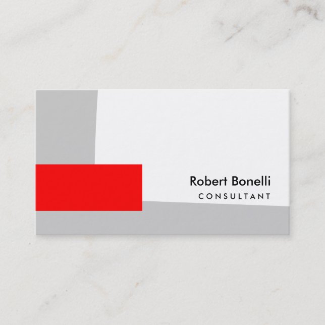 Carte de visite de consultant blanc gris-rouge cla (Devant)