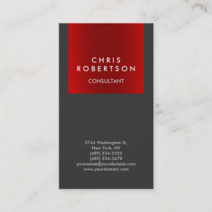 Carte de visite de consultant élégant gris rouge t