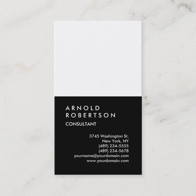 Carte de visite de consultant en blanc blanc verti (Devant)