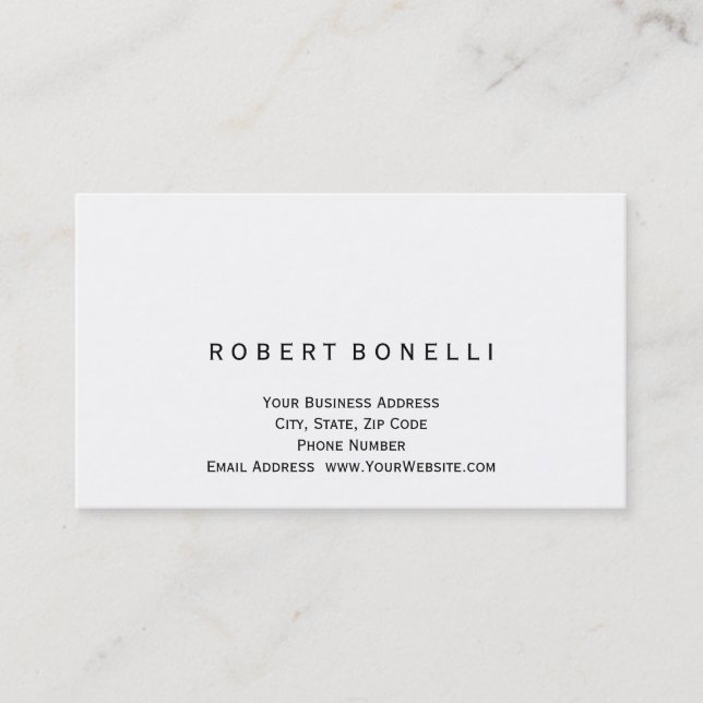 Carte de visite de consultant en couleur blanche s (Devant)