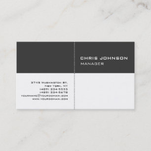 Carte de visite de consultant en gris noir et blan