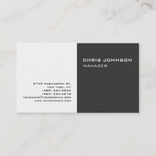 Carte de visite de consultant en gris noir et blan
