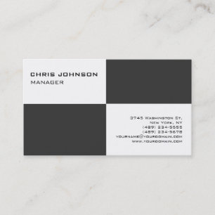 Carte de visite de consultant en gris noir et blan